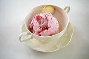 Strawberry icecream as icecream background