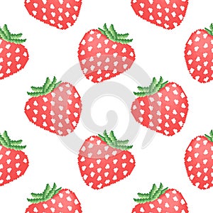 Strawberry illustration seamless pattern