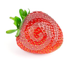 Strawberry isolated on white background. Fresh ripe fruit closeup