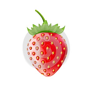 Strawberry isolated on white background, vector illustration.