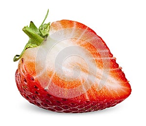 Strawberry isolated on white clipping path