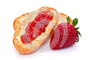 Strawberry jam on bread