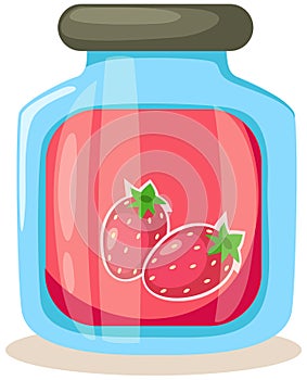 Strawberry jam jar