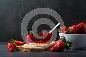 Strawberry jam is made from strawberries, This jam can be used for spreading white bread