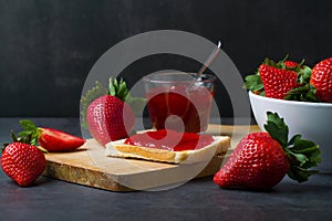 Strawberry jam is made from strawberries, This jam can be used for spreading white bread