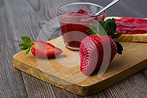 Strawberry jam is made from strawberries, This jam can be used for spreading white bread