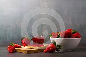 Strawberry jam is made from strawberries, This jam can be used for spreading white bread