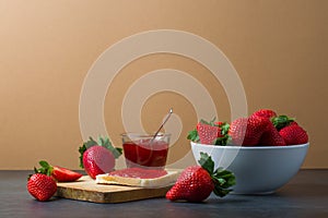 Strawberry jam is made from strawberries, This jam can be used for spreading white bread