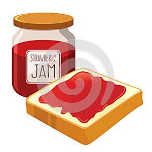 Strawberry Jam Spread on a Bread