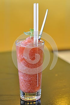 Strawberry Juice with Crushed Ice