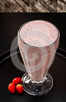 Strawberry juice which contains a lot of vitamin C is good for body health,soft focus texture,selective focus,blurred