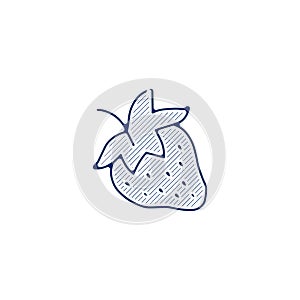 Strawberry line icon. Strawberry linear hand drawn pen style line icon