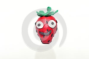 Strawberry made from plasticine.