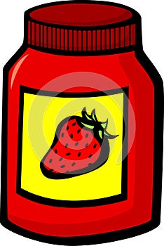strawberry marmalade jar vector illustration photo