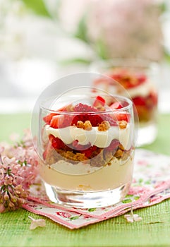 Strawberry and mascarpone trifle photo