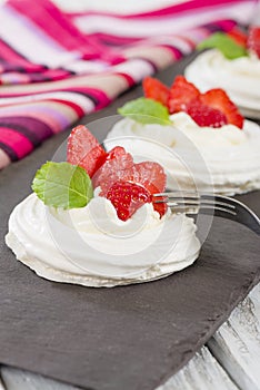 Strawberry Meringue Nests