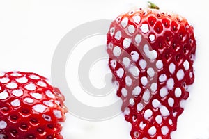 Strawberry in milk