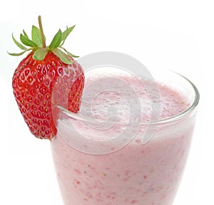 Strawberry milkshake in detail