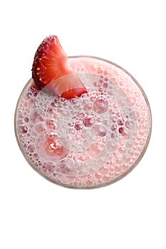 Strawberry milkshake isolated on white