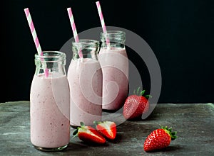 Strawberry milkshake smoothie