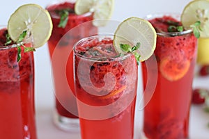 Strawberry mojito mocktail.