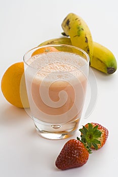 Strawberry orange banana milkshake natural