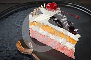 Strawberry Orange Cream Cake with Blueberries