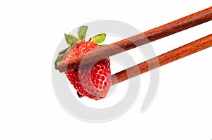 Strawberry over white background