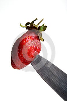 Strawberry over white background