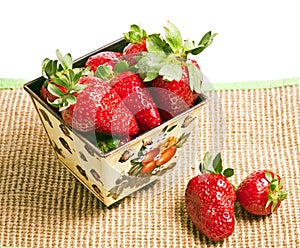 Strawberry in a pan