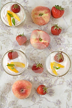 Strawberry and peach dessert