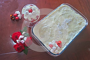 A strawberry pudding for all the family