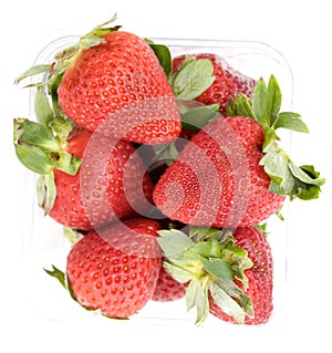 Strawberry punnet - from above