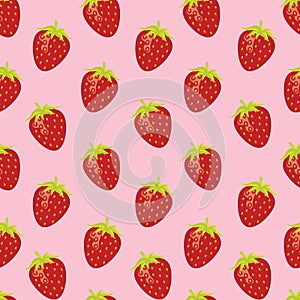 Strawberry random repeatable seamless pattern