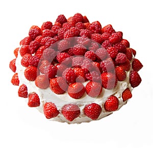 Strawberry and raspberry cake