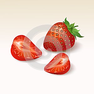Strawberry ripe on white background