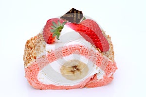 Strawberry roll cake