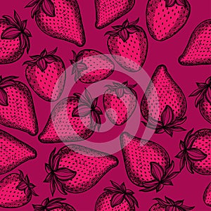 Strawberry seamless pattern background.