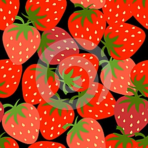 Strawberry seamless pattern. Vector Fruit texture for packaging and fabric .