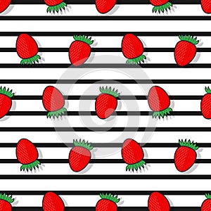 Strawberry seamless pattern in a flat style