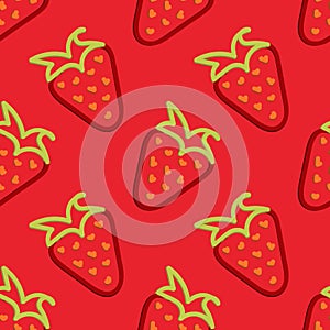 Strawberry Seamless Pattern Kid's Style Hand Drawn