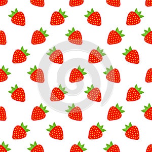 Strawberry seamless pattern. Seamless background with red strawberry. Summer print.