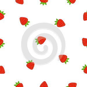 Strawberry seamless pattern. Seamless background with red strawberry. Summer print