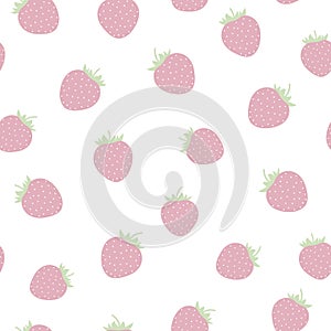 Strawberry seamless pattern. Summer background with fruits.