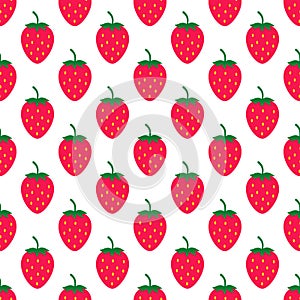 Strawberry seamless pattern. Summer berries vector background. Vector template for fabric, textile, wallpaper, wrapping