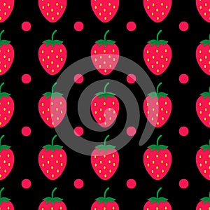 Strawberry seamless pattern. Summer berries vector background. Vector template for fabric, textile, wallpaper, wrapping