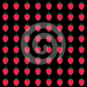 Strawberry seamless pattern. Summer berries vector background. Vector template for textile, fabric, wallpaper, wrapping