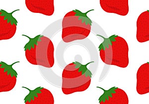 Strawberry seamless pattern or texture. Summer fruit, berry background. Vector illustration