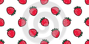Strawberry seamless pattern vector fruit cartoon scarf isolated repeat background tile wallpaper textile illustration doodle desig