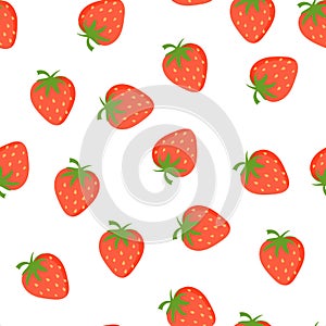 Strawberry seamless pattern. Vector Fruit texture for packing and fabric